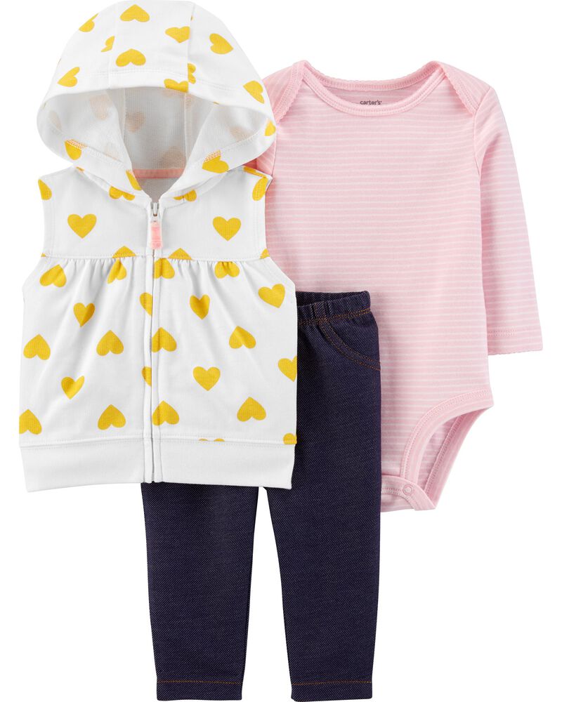 Carters Girls 12M-12 3-Piece Super Ready Pajama Set
